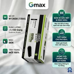 Hộp Mực Máy In Laser HP 136A W1360A Gmax Không Chip Dùng Cho M211DW M236DW M236SDW Sắc Nét Dễ Lắp 3