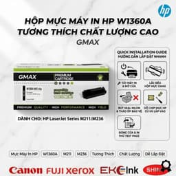 Hộp Mực Máy In Laser HP 136A W1360A Gmax Không Chip Dùng Cho M211DW M236DW M236SDW Sắc Nét Dễ Lắp 4