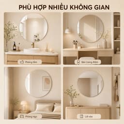 Gương Tròn Acrylic Mềm Dán Tường Chống Vỡ, Không Cần Khoan, Gương Decor Phòng Tắm Phòng Ngủ 4