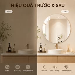 Gương Tròn Acrylic Mềm Dán Tường Chống Vỡ, Không Cần Khoan, Gương Decor Phòng Tắm Phòng Ngủ 5