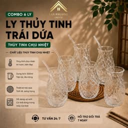 Ly thủy tinh trái dứa, uống trà sữa ,nước ép ,soda,sinh tố mã L010 -500ml 3
