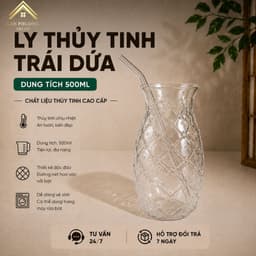 Ly thủy tinh trái dứa, uống trà sữa ,nước ép ,soda,sinh tố mã L010 -500ml 4