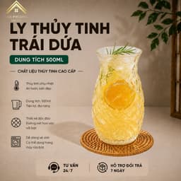 Ly thủy tinh trái dứa, uống trà sữa ,nước ép ,soda,sinh tố mã L010 -500ml 2
