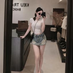 Chân Váy Jean Nữ Wash Xước Tua Rua Tôn Vòng 3 Phong Cách Y2K 8644 CHEZI HOUSE 5