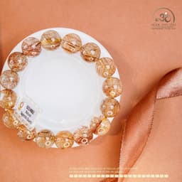 Ngọc Đan Tâm - Vòng Tay Thạch Anh Tóc Đồng 14mm 5A - Mệnh Thổ - Mệnh Kim 4