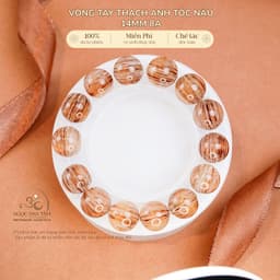 Ngọc Đan Tâm - Vòng Tay Thạch Anh Tóc Xanh 13mm 6A - Mệnh Mộc - Mệnh Hoả 1