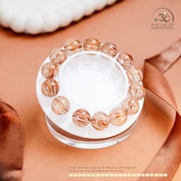 Ngọc Đan Tâm - Vòng Tay Thạch Anh Tóc Xanh 13mm 6A - Mệnh Mộc - Mệnh Hoả 5