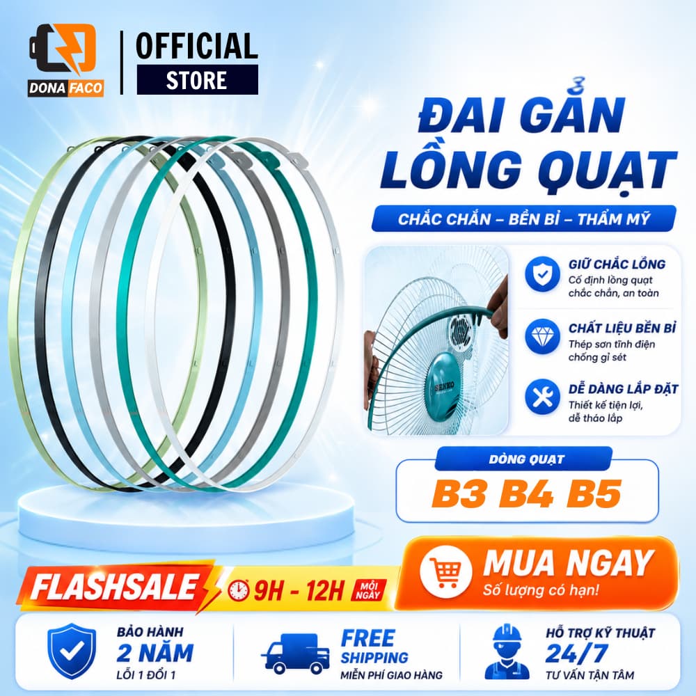 Đai gắn lồng quạt Senko bằng nhựa PVC thay thế cho các dòng B3-B4-B5 chính hãng giao màu ngẫu nhiên