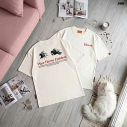 Áo Thun HY KORÉ War Horse 3406 Form Rộng Localbrand Oversize Unisex Vải Cotton 75% Nam Nữ Mặc Đẹp 3