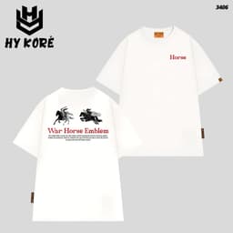 Áo Thun HY KORÉ War Horse 3406 Form Rộng Localbrand Oversize Unisex Vải Cotton 75% Nam Nữ Mặc Đẹp 1