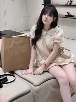 Sét Áo BabyDoll Cổ Sen Viền Bèo Mix Chân Váy Bí Xinh Xắn Tiểu Thư Hàn QUốc 6