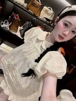 Sét Áo BabyDoll Cổ Sen Viền Bèo Mix Chân Váy Bí Xinh Xắn Tiểu Thư Hàn QUốc 3