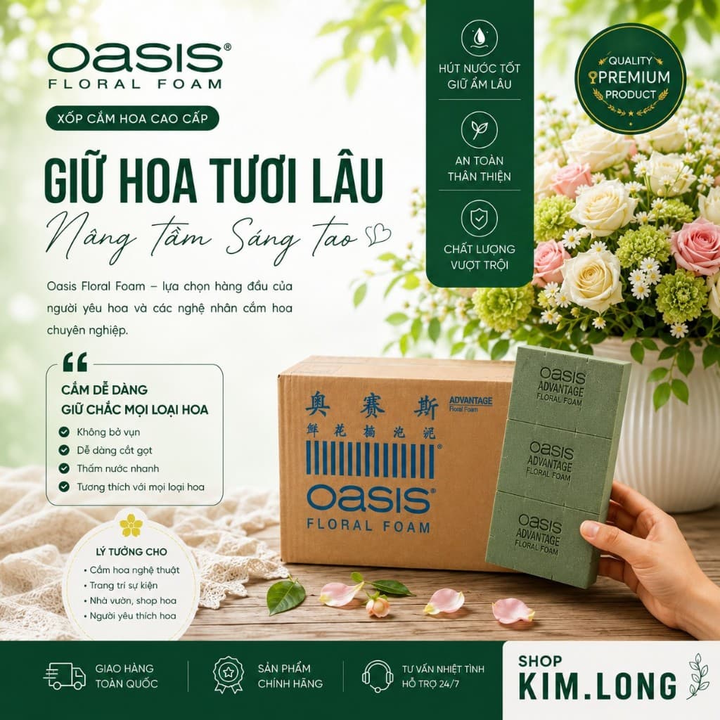 Xốp Cắm Hoa Oasis - Thùng 20 Viên Chất Lượng Cao, Tiện Dụng