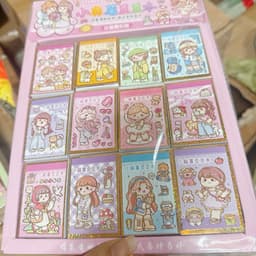 Hộp 48 quyển sổ dán sticker mini hình cô gái khác nhau 1