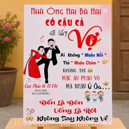 Bảng Đám Cưới Cá Nhân Hóa In Tên Cô Dâu Chú Rể Theo Yêu Cầu - Bảng Welcome Chụp Hình 5