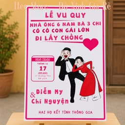 Bảng Đám Cưới Cá Nhân Hóa In Tên Cô Dâu Chú Rể Theo Yêu Cầu - Bảng Welcome Chụp Hình 1