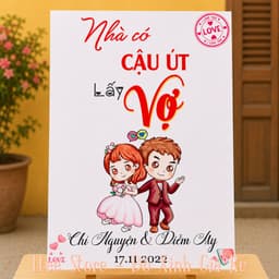 Bảng Đám Cưới Cá Nhân Hóa In Tên Cô Dâu Chú Rể Theo Yêu Cầu - Bảng Welcome Chụp Hình 9