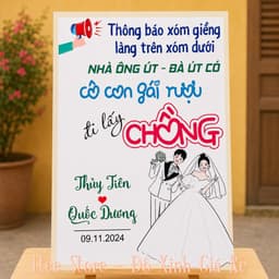 Bảng Đám Cưới Cá Nhân Hóa In Tên Cô Dâu Chú Rể Theo Yêu Cầu - Bảng Welcome Chụp Hình 8
