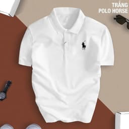 Áo Thun Polo Nam Hình In Ngựa, cổ bẻ vải cá sấu, thoáng mát sang trọng thanh lịch dễ phối đồ 1