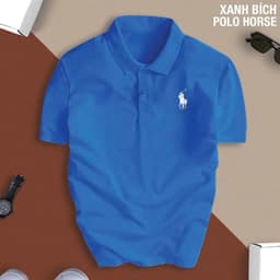 Áo Thun Polo Nam Hình In Ngựa, cổ bẻ vải cá sấu, thoáng mát sang trọng thanh lịch dễ phối đồ 7