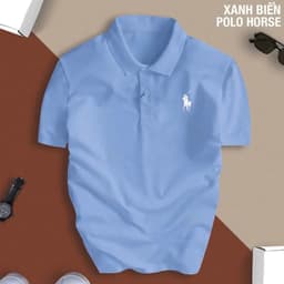 Áo Thun Polo Nam Hình In Ngựa, cổ bẻ vải cá sấu, thoáng mát sang trọng thanh lịch dễ phối đồ 3