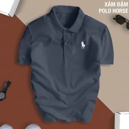 Áo Thun Polo Nam Hình In Ngựa, cổ bẻ vải cá sấu, thoáng mát sang trọng thanh lịch dễ phối đồ 4