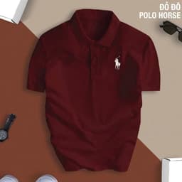 Áo Thun Polo Nam Hình In Ngựa, cổ bẻ vải cá sấu, thoáng mát sang trọng thanh lịch dễ phối đồ 8