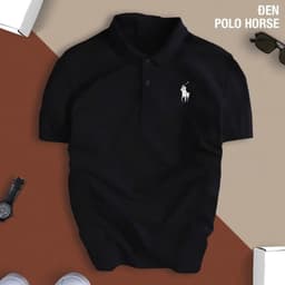 Áo Thun Polo Nam Hình In Ngựa, cổ bẻ vải cá sấu, thoáng mát sang trọng thanh lịch dễ phối đồ 2