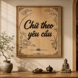Tranh Chữ Theo Yêu Cầu – Fomex cứng cáp sẵn băng keo,trang trí Phòng Khách, Phòng Thờ Bền Đẹp 9