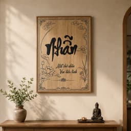 Tranh Chữ Theo Yêu Cầu – Fomex cứng cáp sẵn băng keo,trang trí Phòng Khách, Phòng Thờ Bền Đẹp 2