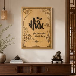 Tranh Chữ Theo Yêu Cầu – Fomex cứng cáp sẵn băng keo,trang trí Phòng Khách, Phòng Thờ Bền Đẹp 4