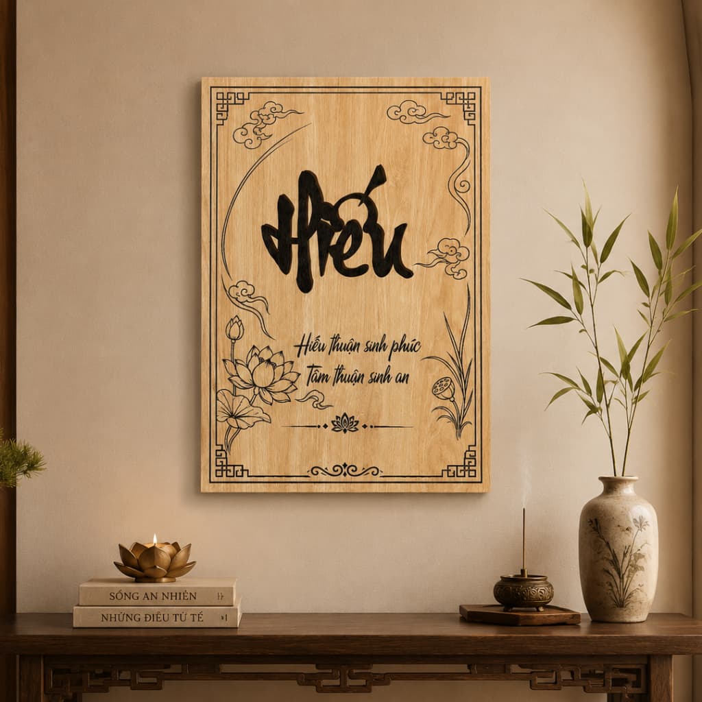 Tranh Chữ Theo Yêu Cầu – Fomex cứng cáp sẵn băng keo,trang trí Phòng Khách, Phòng Thờ Bền Đẹp