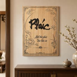 Tranh Chữ Theo Yêu Cầu – Fomex cứng cáp sẵn băng keo,trang trí Phòng Khách, Phòng Thờ Bền Đẹp 3