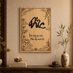 Tranh Chữ Theo Yêu Cầu – Fomex cứng cáp sẵn băng keo,trang trí Phòng Khách, Phòng Thờ Bền Đẹp 5