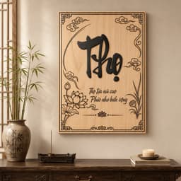 Tranh Chữ Theo Yêu Cầu – Fomex cứng cáp sẵn băng keo,trang trí Phòng Khách, Phòng Thờ Bền Đẹp 6