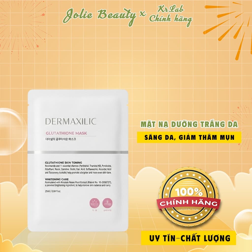 Mặt Nạ Dưỡng Trắng Da Glutathion Dermaxilic Kr.lab Túi 10 Miếng