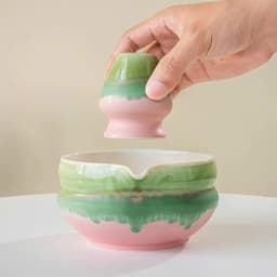 Bộ chawan và đế chasen gốm sứ pha matcha cao cấp. Bát đánh trà matcha phong cách Nhật Bản - Majehome 8