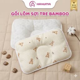 Gối Lõm bambo Cho Bé Sơ Vải Sợi Tre - Gối Chống Bẹp Đầu Cho Bé Ngủ Ngon 3