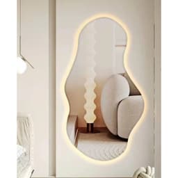 Gương Treo Tường Decor Có Led Hình Hạt Đậu Treo Tường Cao Cấp Kích Thước Phong Cách Han Decor 4