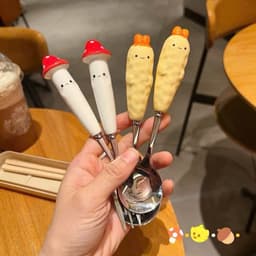 Bộ Thìa Dĩa Đũa Tập Ăn Cho Bé Inox Cao Cấp Họa Tiết Rau Củ Hoạt Hình Đáng yêu (Kèm Hộp Đựng) (aty) 9