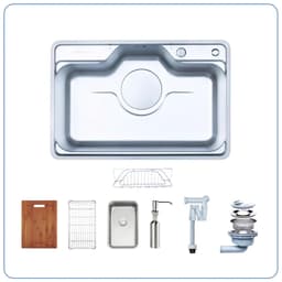 CHẬU RỬA BÁT NOBINOX LIKEN NL725D | KÍCH THƯỚC 80X50cm  | Hàng chính hãng 3