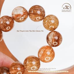 Ngọc Đan Tâm - Vòng Tay Thạch Anh Tóc Đỏ 13mm 7A - Mệnh Hoả - Mệnh Thổ 2