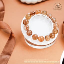 Ngọc Đan Tâm - Vòng Tay Thạch Anh Tóc Đỏ 13mm 7A - Mệnh Hoả - Mệnh Thổ 5