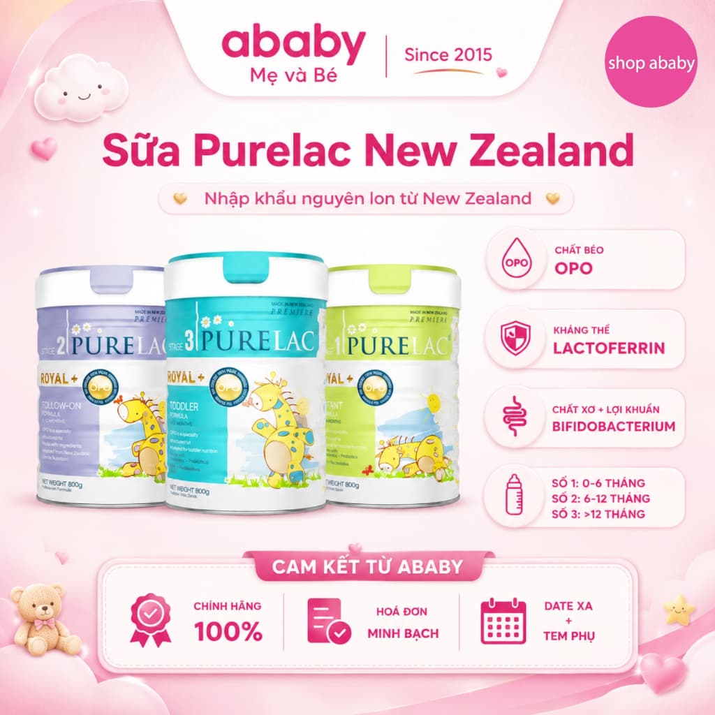 [SALE CẮT MÃ_Date 5/2027] Sữa PureLac Royal+ 800g New Zealand Số 1 2 3 Nhập Khẩu Nguyên Lon