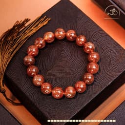 Ngọc Đan Tâm - Vòng Tay Thạch Anh Tóc Đỏ 12mm 6A - Vân Tóc Đỏ - Mệnh Hoả - Mệnh Thổ 6