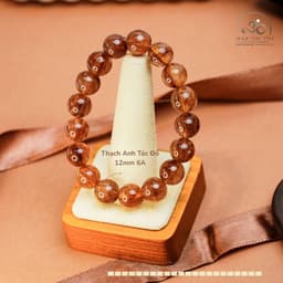 Ngọc Đan Tâm - Vòng Tay Thạch Anh Tóc Đỏ 12mm 6A - Vân Tóc Đỏ - Mệnh Hoả - Mệnh Thổ 2