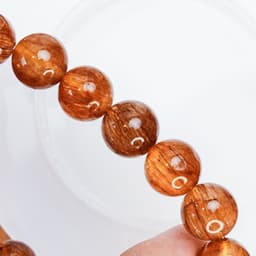 Ngọc Đan Tâm - Vòng Tay Thạch Anh Tóc Đỏ 12mm 6A - Vân Tóc Đỏ - Mệnh Hoả - Mệnh Thổ 3