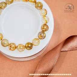 Ngọc Đan Tâm - Vòng Tay Thạch Anh Tóc Vàng 10mm 7A - Vân Tóc Vàng Trong - Mệnh Thổ - Mệnh Kim 4