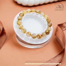 Ngọc Đan Tâm - Vòng Tay Thạch Anh Tóc Vàng 10mm 7A - Vân Tóc Vàng Trong - Mệnh Thổ - Mệnh Kim 5