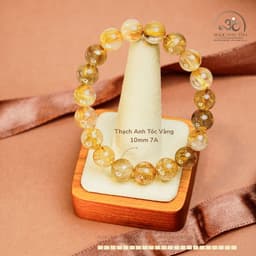 Ngọc Đan Tâm - Vòng Tay Thạch Anh Tóc Vàng 10mm 7A - Vân Tóc Vàng Trong - Mệnh Thổ - Mệnh Kim 2